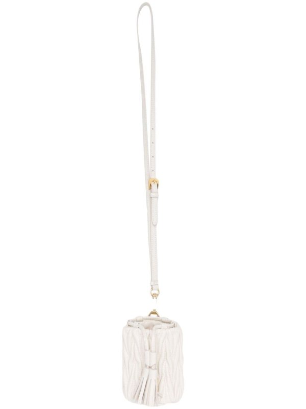 logo-lettering matelassé mini bag