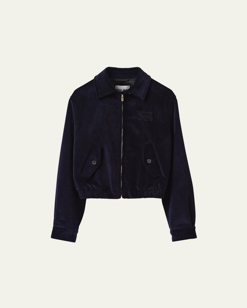 Logo-Embroidered Corduroy Jacket
