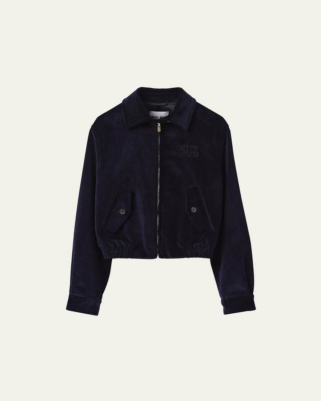 Logo-Embroidered Corduroy Jacket