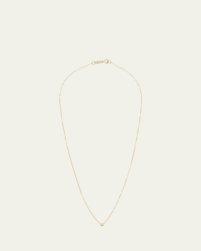 14K Gold Mini Bezel Diamond 0.03ct Necklace