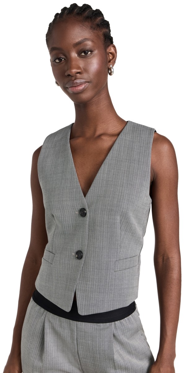 Helmut Lang Tux Vest Black/White Multi