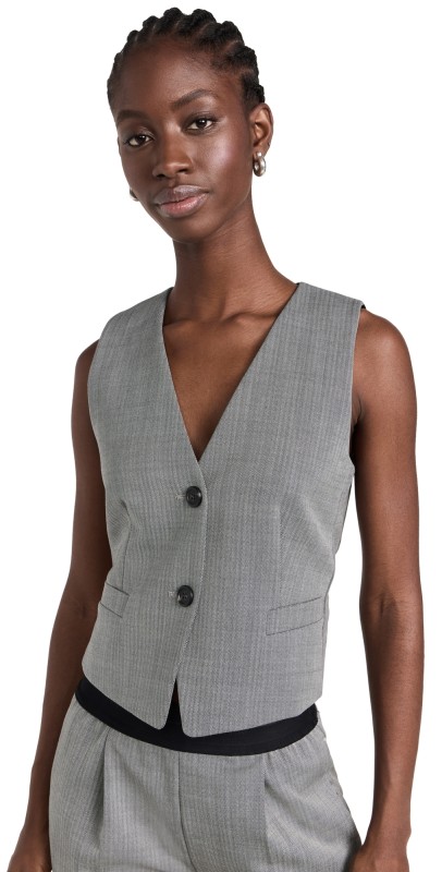 Helmut Lang Tux Vest Black/White Multi