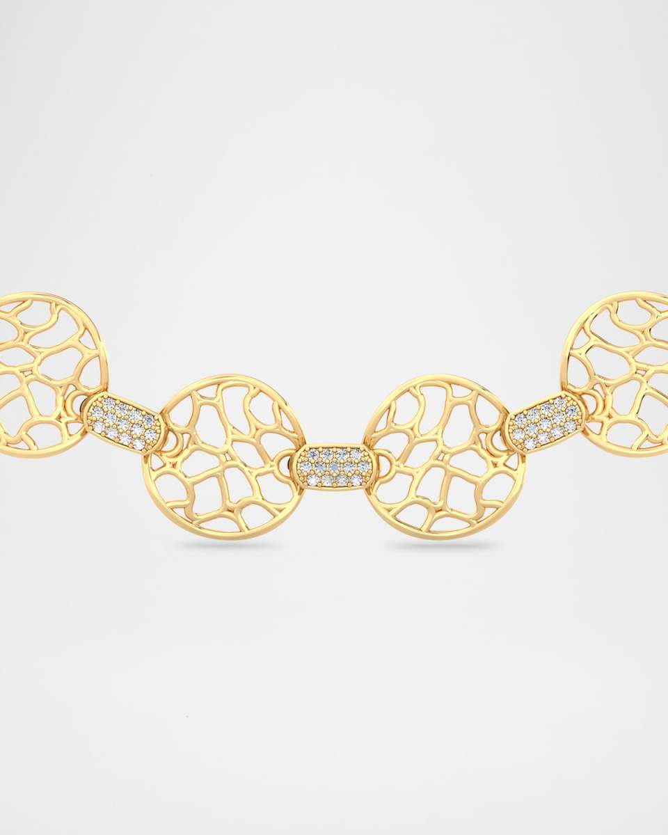 18K Gold Canyon Necklace with Diamonds