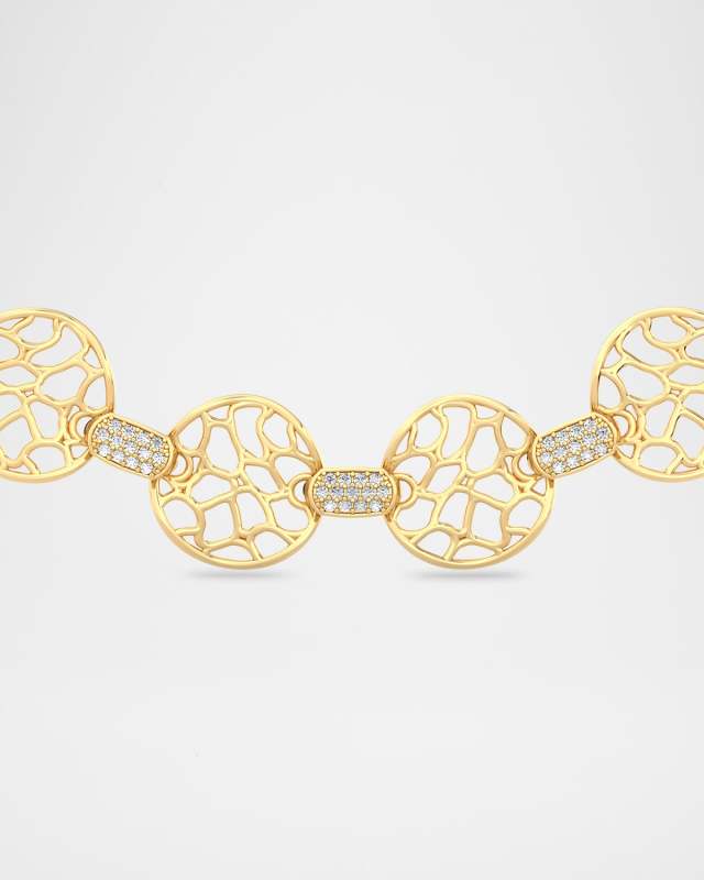 18K Gold Canyon Necklace with Diamonds