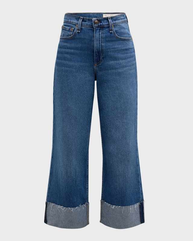 Andi Wide-Leg Cuffed Jeans