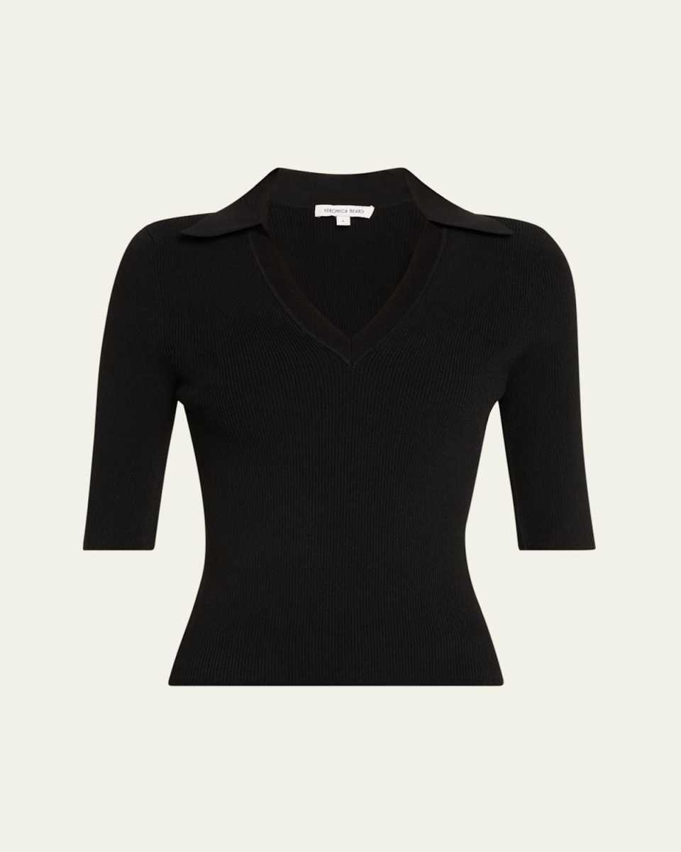 Emily Ribbed Polo Top