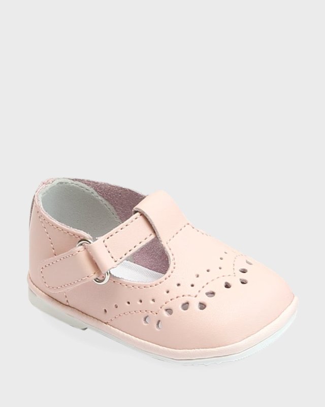Girl's Birdie Leather T-Strap Brogue Mary Jane,
