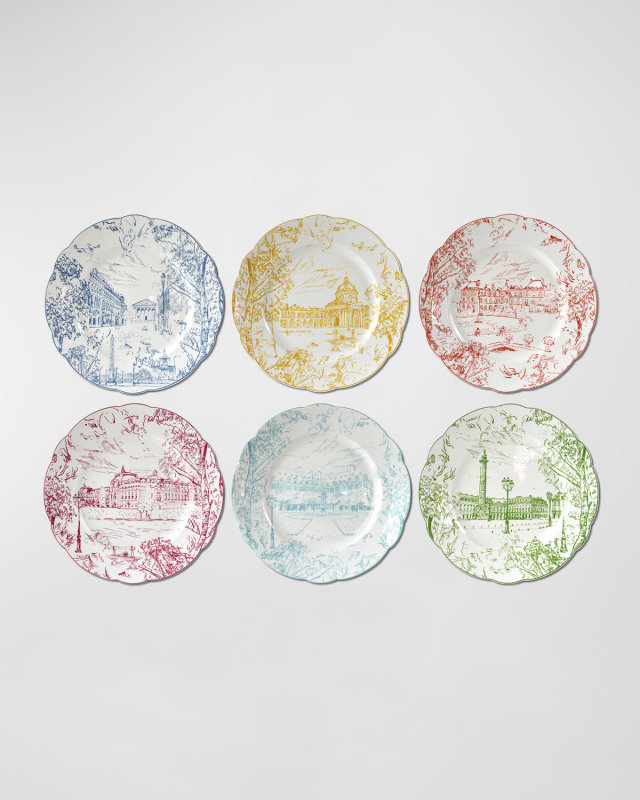 Tout Paris Dinner Plates, Set of 6