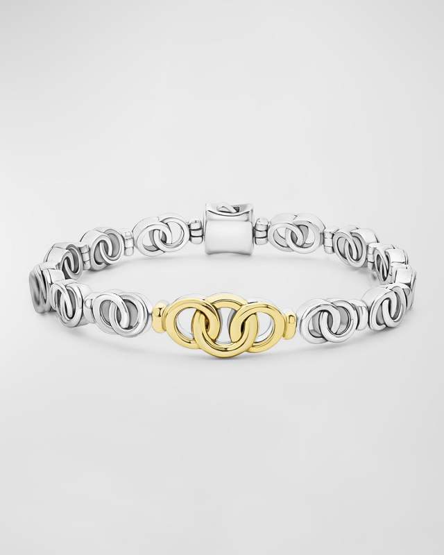 Signature Caviar Interlocking Taper Link Bracelet