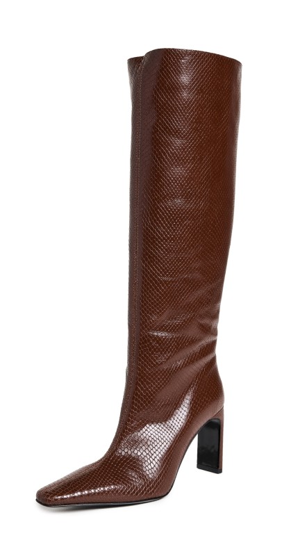 STAUD Wally High Heel Boots Mahogany