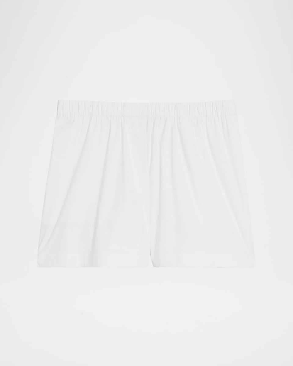 Boxer Stretch Cotton Wide-Leg Shorts