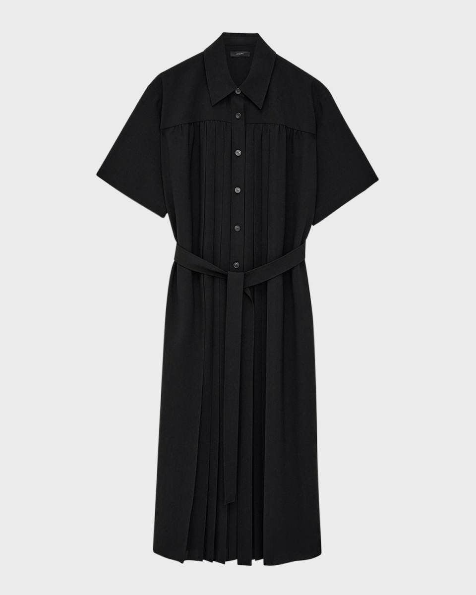 Arcade Pleated A-Line Midi Shirtdress