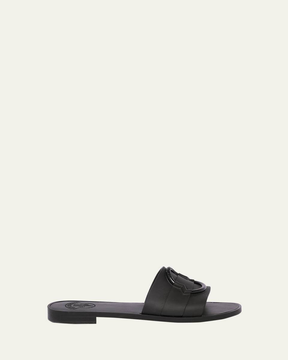 Mon Rubber Logo Flat Slide Sandals