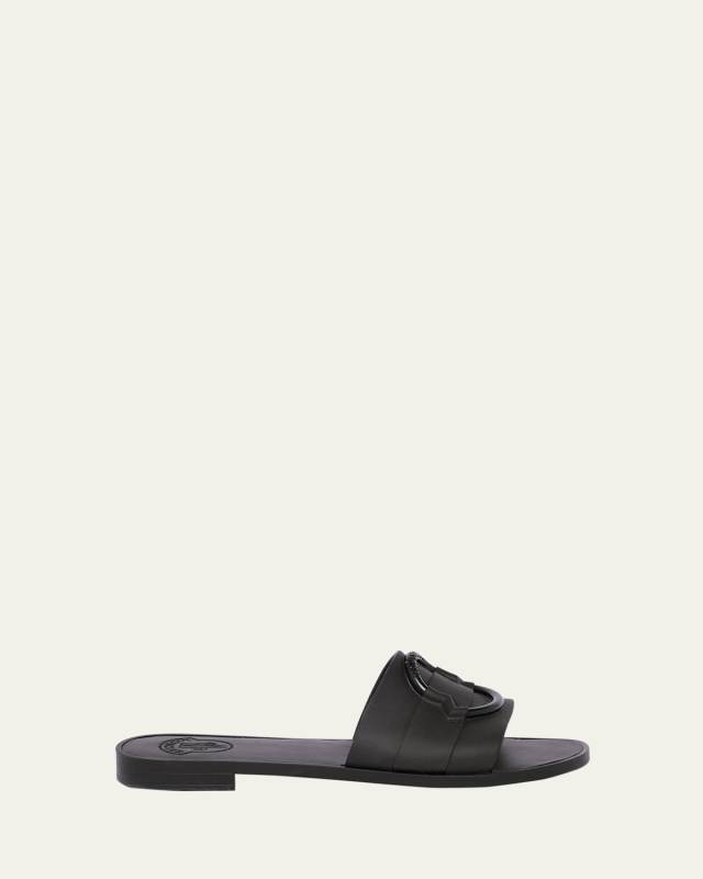 Mon Rubber Logo Flat Slide Sandals