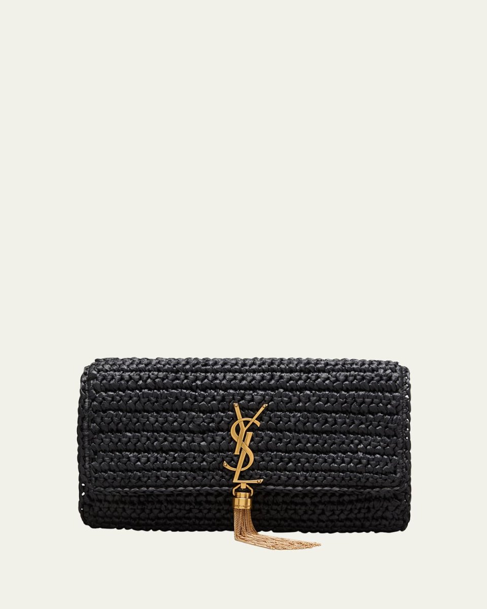 Kate 99 YSL Tassel Shoulder Bag in Raffia