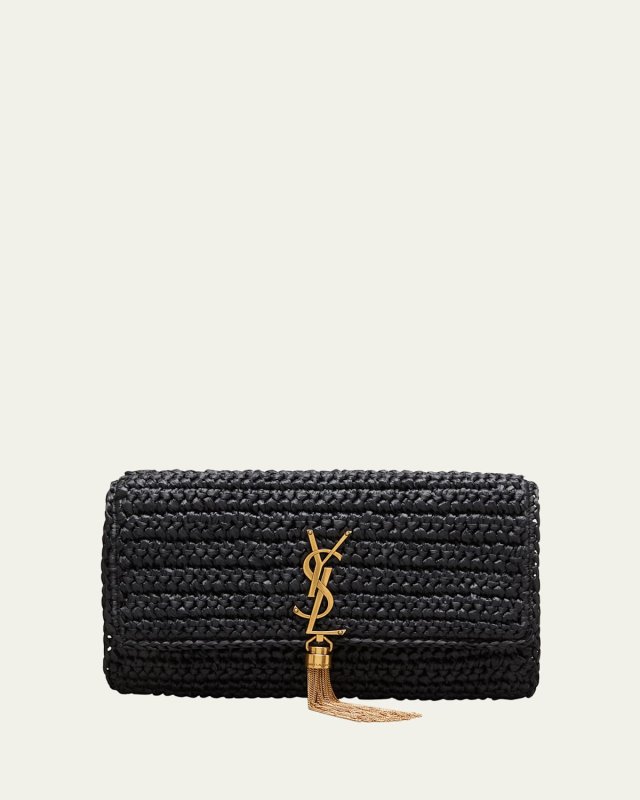 Kate 99 YSL Tassel Shoulder Bag in Raffia
