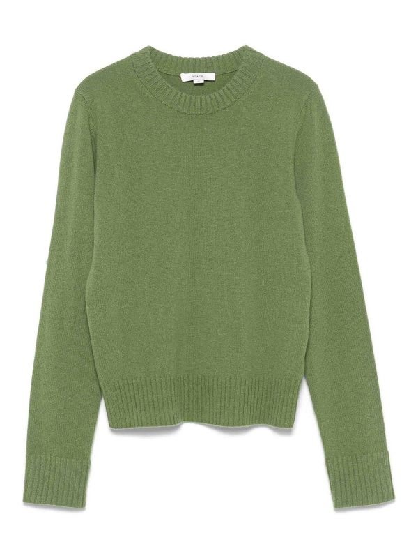 Vince Pull Col Rond - Vert