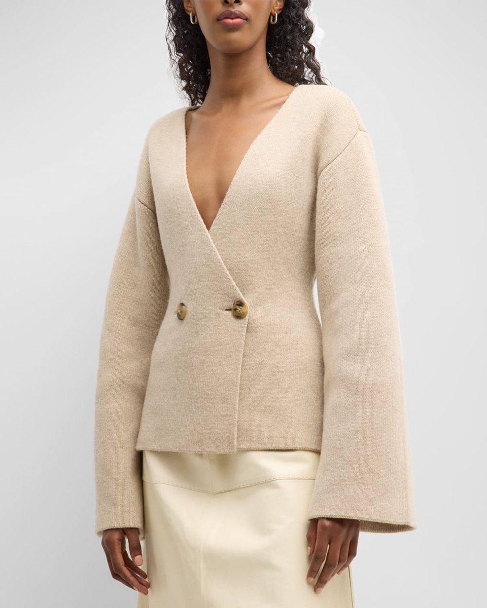 Tinley Double-Breasted Wool Cardigan