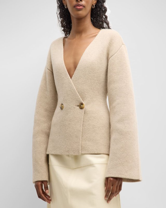 Tinley Double-Breasted Wool Cardigan