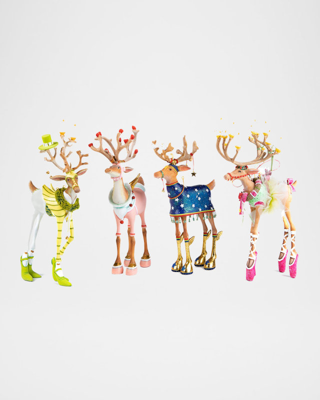 Patience Brewster Dash Away Reindeer Figurines, Set of 4