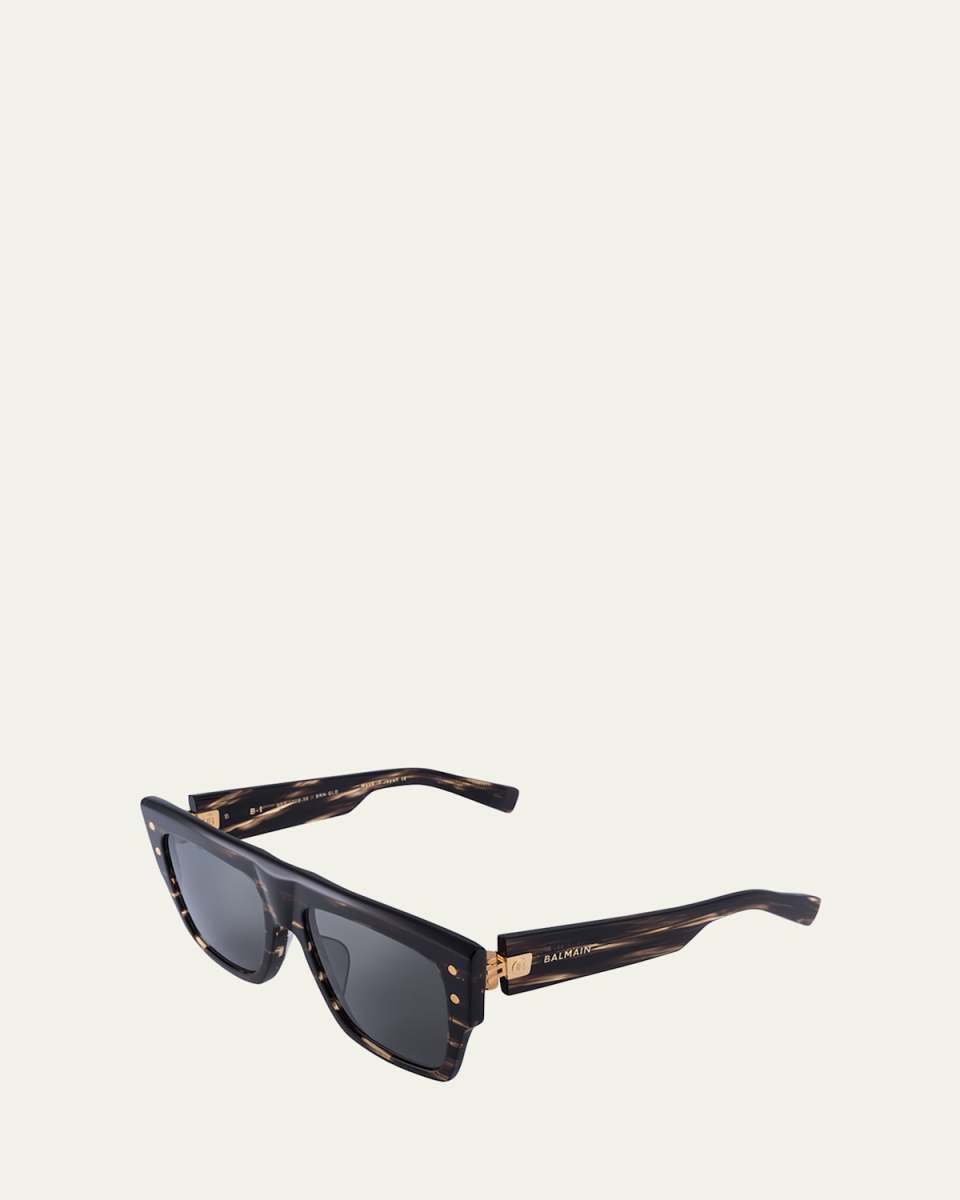 B-I Square Acetate & Titanium Sunglasses
