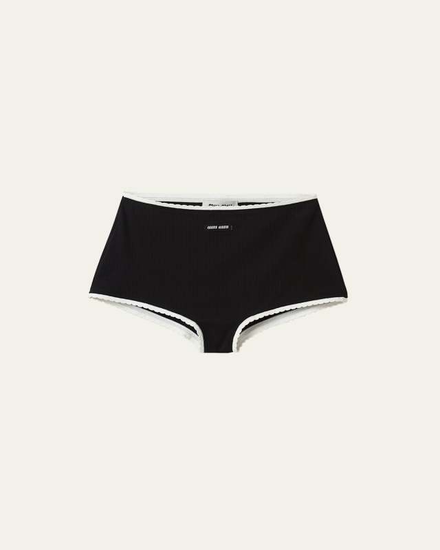 Logo Patch Rib-Knit Underwear
