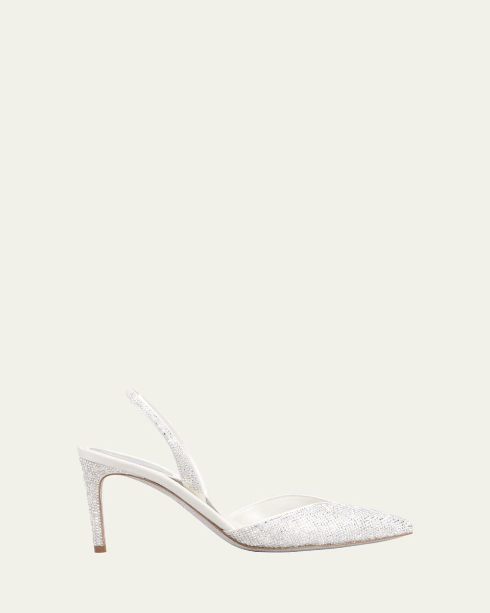 Crystal Stiletto Slingback Pumps