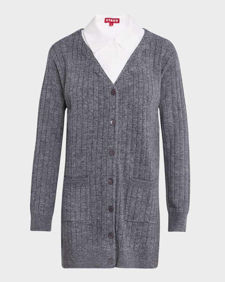 Wallis Mixed-Media Cardigan Dress