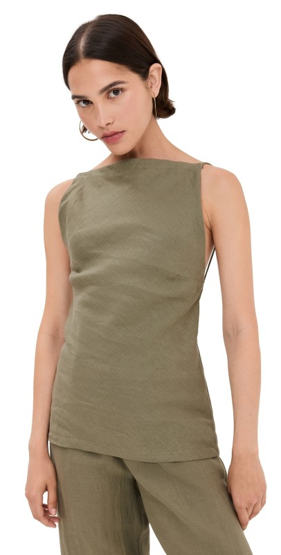 FAITHFULL THE BRAND Antibes Top Khaki