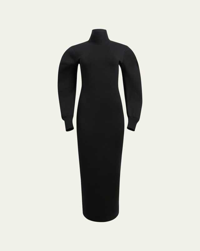 Storm Turtleneck Wool Maxi Dress