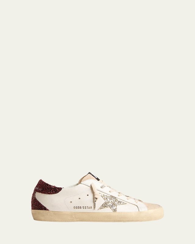 Superstar Glitter Leather Low-Top Sneakers