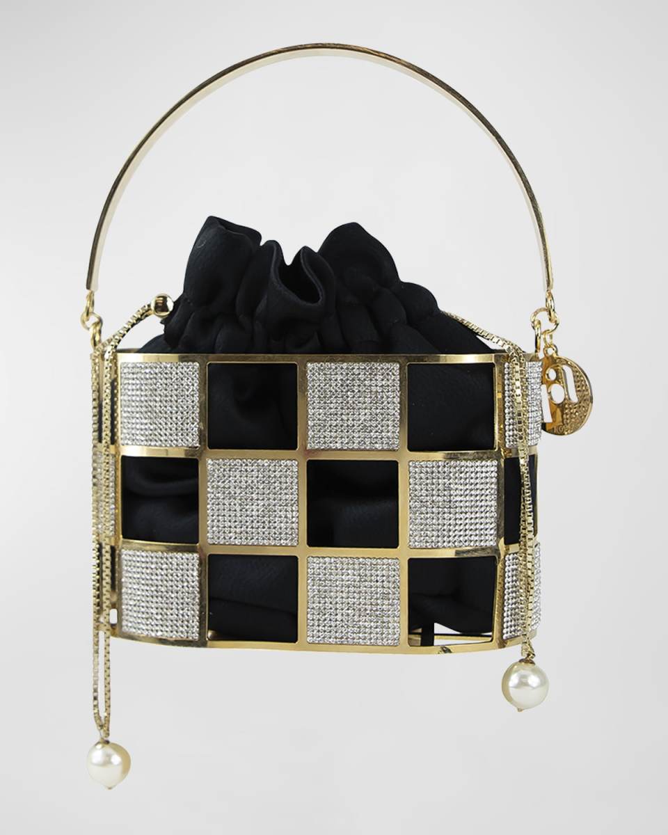 Holli Astoria Check Crystal Top-Handle Bag
