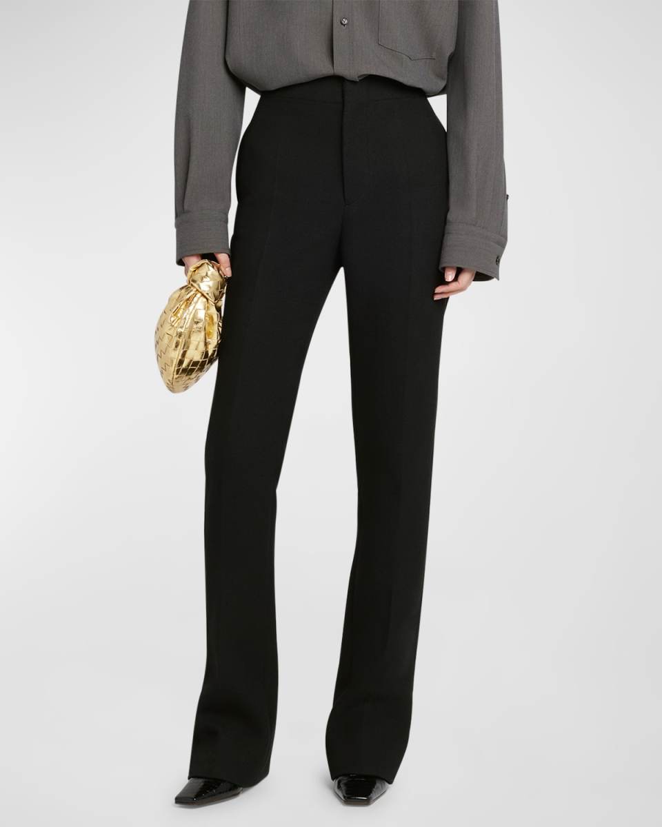 Wool Twill Flare Trousers