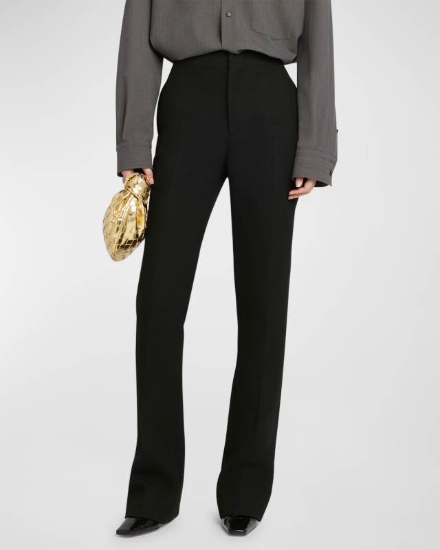 Wool Twill Flare Trousers