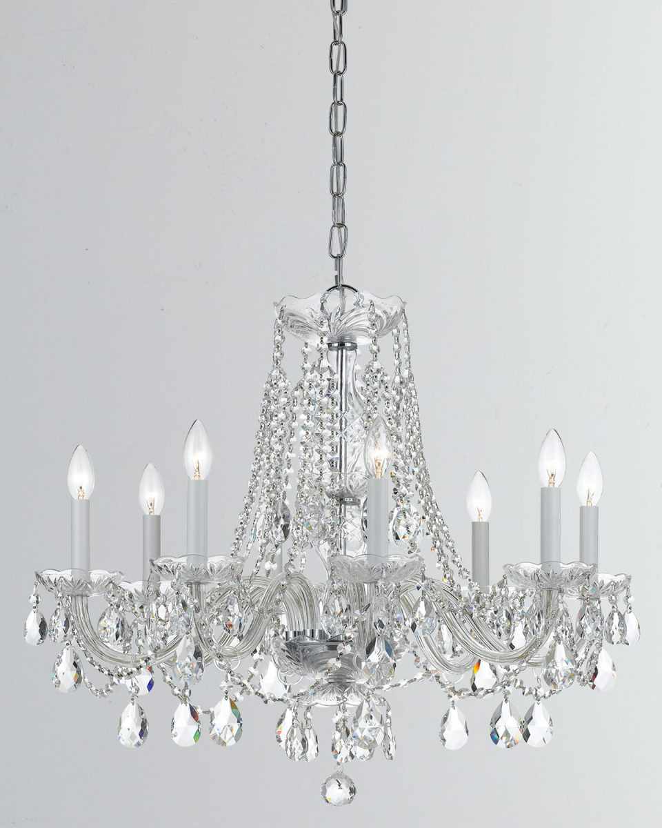 Traditional Crystal 8-Light Crystal Chrome Chandelier