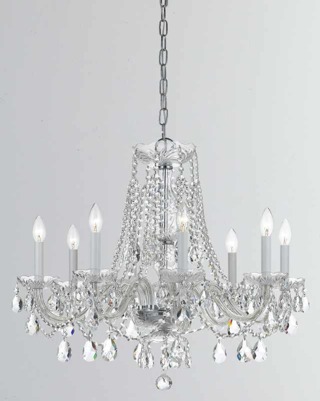 Traditional Crystal 8-Light Crystal Chrome Chandelier