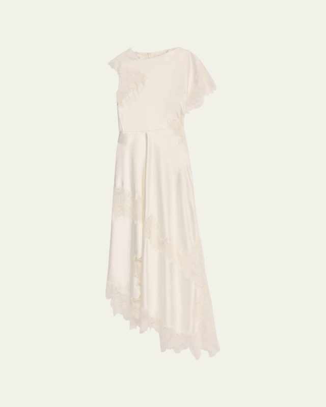 Alessia Satin and Lace Maxi Dress