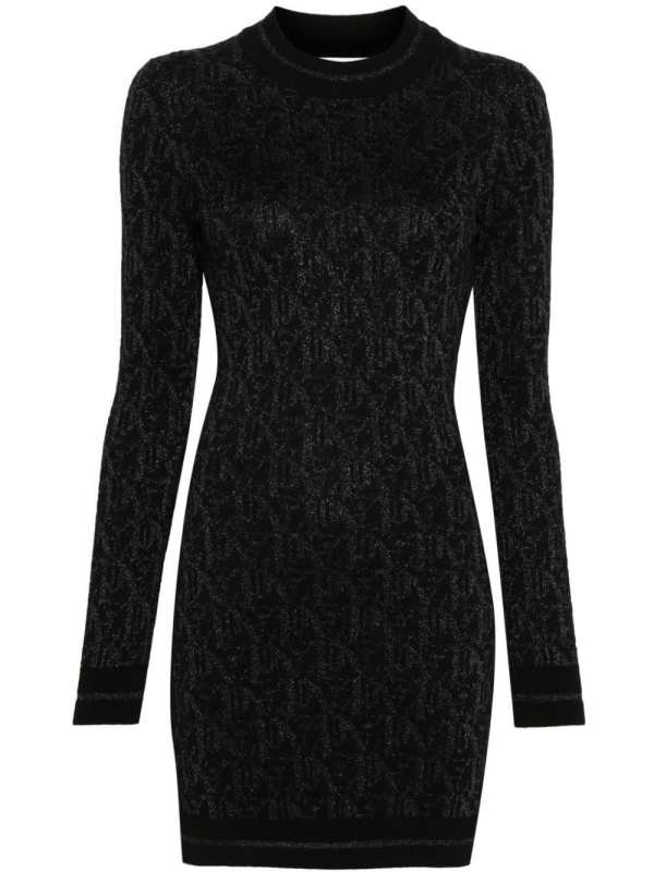 monogram-jacquard mini dress