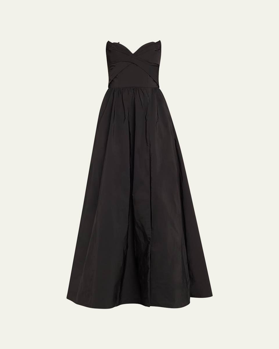 Strapless A-Line Taffeta Gown