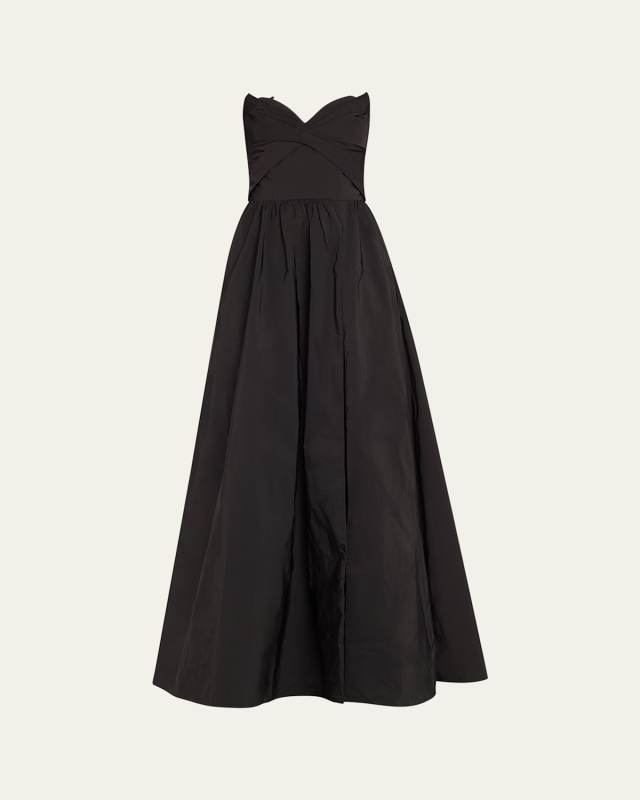 Strapless A-Line Taffeta Gown