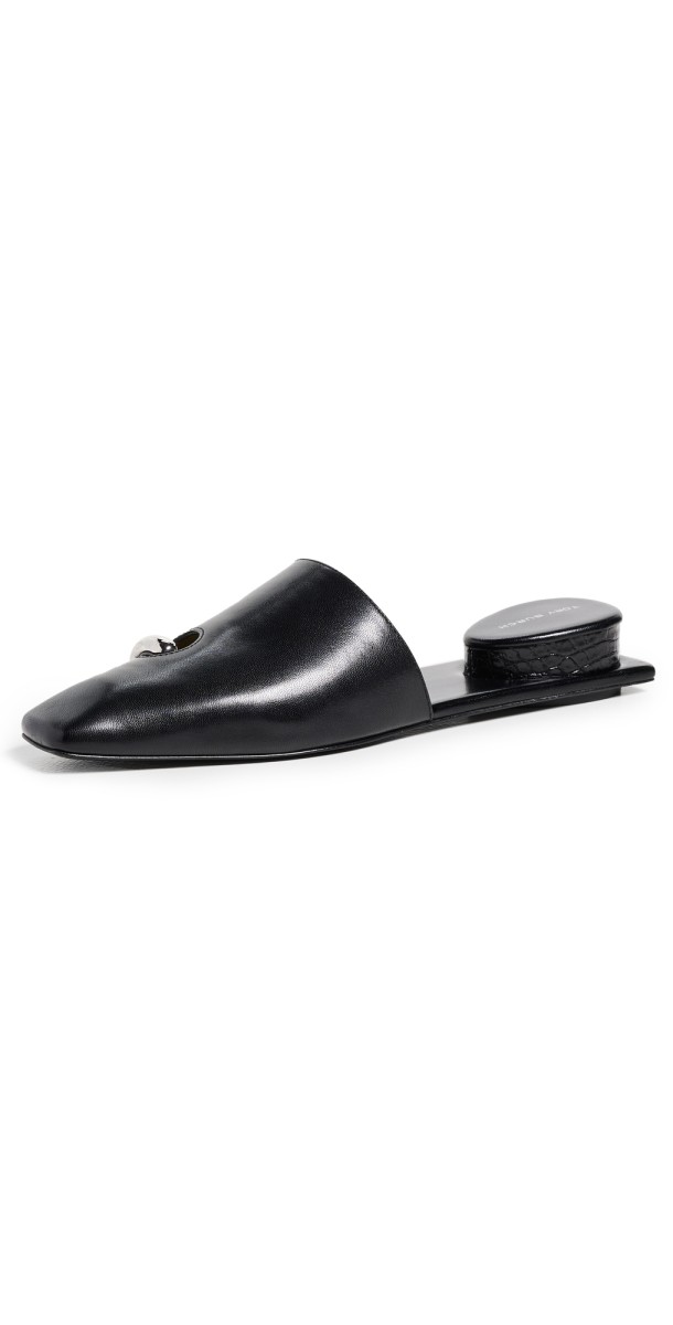 Tory Burch Pierced Mules Perfect Black/Silver