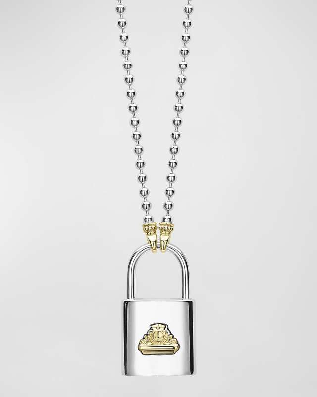Beloved Lock Pendant Necklace w/ Ball Cha