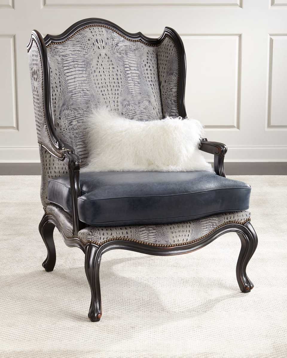 Beth Leather Wingback Chair