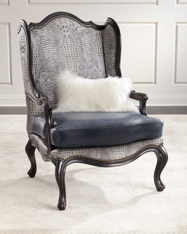 Beth Leather Wingback Chair