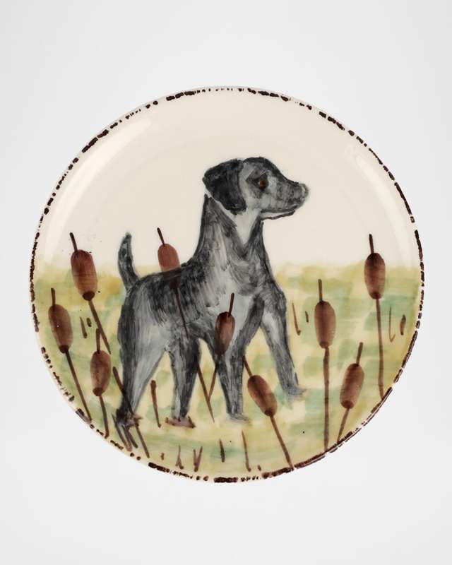 Wildlife Black Hunting Dog Canape Plate