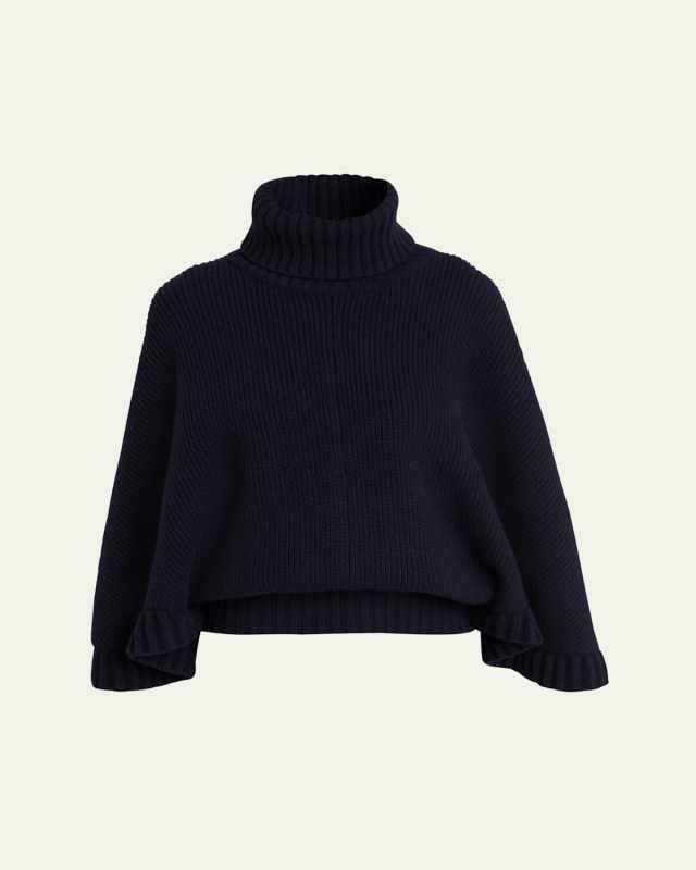Boxy Wool Cashmere Turtleneck Sweat