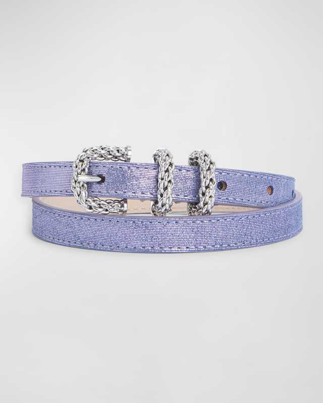 Kat Bluebell Jeans Lame Leather Skinny Belt