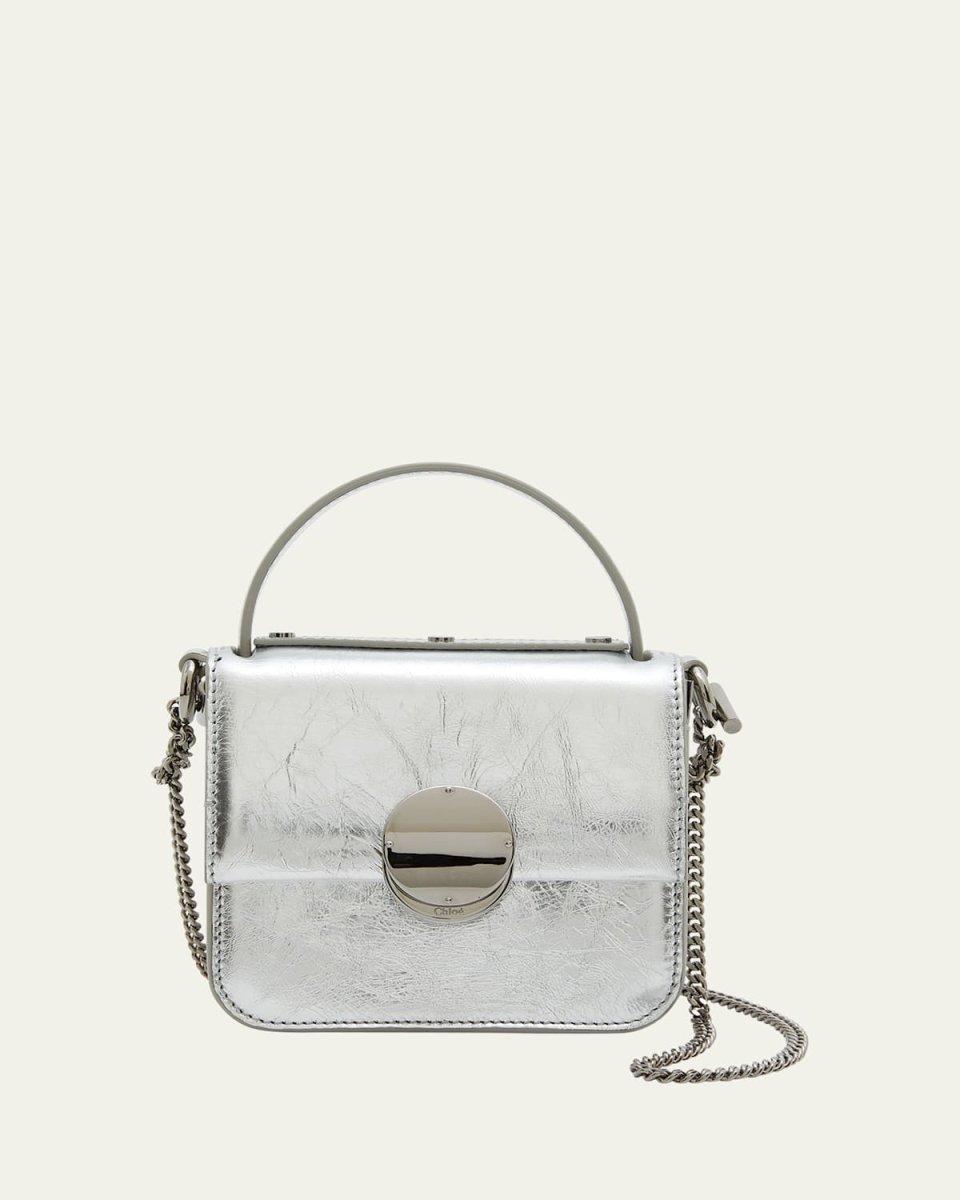 Penelope Metallic Leather Top-Handle Bag