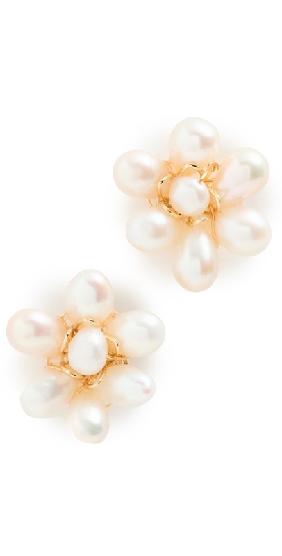 SHASHI Coco Stud Earrings Pearl
