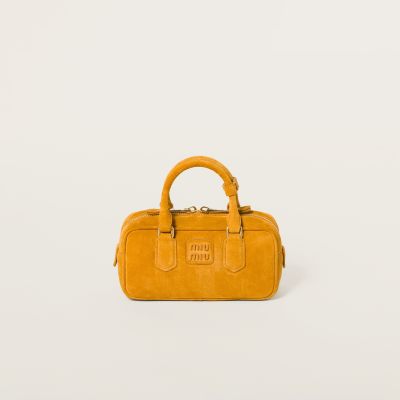 MIU MIU Arcadie padded suede top-handle bag